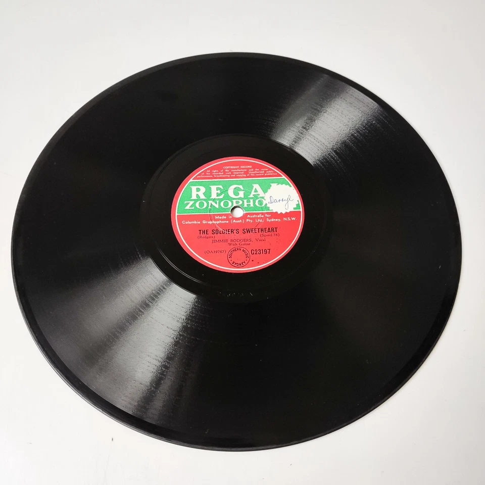JIMMIE RODGERS - SLEEP BABY SLEEP / THE SOLDIER'S SWEETHEART 10" 78RPM COUNTRY - Image 2 of 4