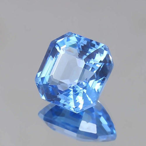 AAA Pietra Preziosa Naturale Impeccabile Ceylon Blu Spinello Sciolto Taglio Asscher 8,50 MM - Foto 3 di 4