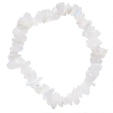Premium CHARGED Rainbow Moonstone Crystal Chip Stretchy Bracelet REIKI Energy!