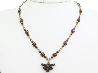 Garnet Necklace Tombak Antique Circa 1910-20