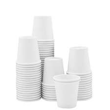 GUSTO 3 oz. - 100 Count White Small Paper Cups, Disposable Mini Bathroom Mou...