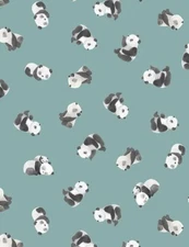 Animal Fabric | Pandastic Life Panda Toss Blue | Dear Stella Yard