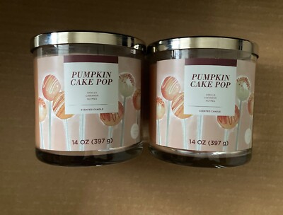2 SONOMA Goods For Life Jar Candle PUMPKIN CAKE POP 14oz Vanilla Cinnamon Nutmeg