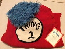 Pottery Barn Kids Dr Suess Thing 2 Halloween Costume sz 7-8 Cat in the Hat NWT