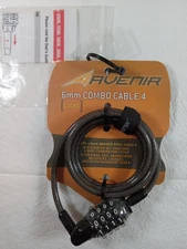Avenir Braided Steel Cable Bike Lock 6mm x 4ft Set your own 4 digit code NOS