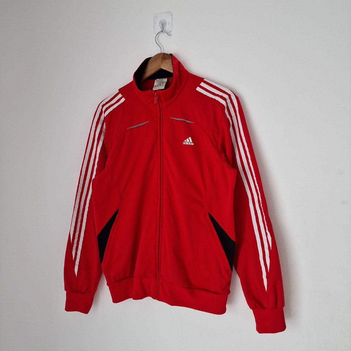 Vintage Adidas Track Top Mens Medium 40-42 Red Retro Y2K 00's VGC