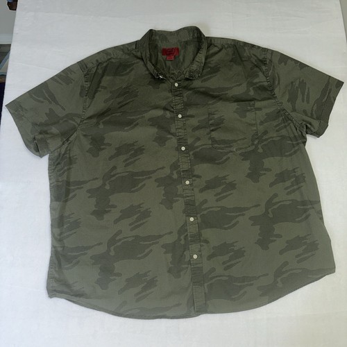 The Foundry Button Up Shirt Mens 4XL Green Short Sleeve Casual Outdoor