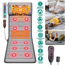 Electric Heated Massage Mat Full Body Back Heat Vibration Massage Pad Cushion
