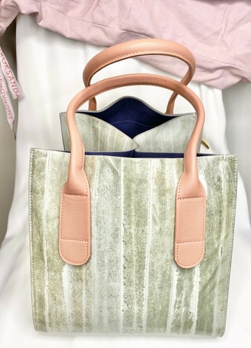 ROKSANDA Eel Leather Weekend Tote w/ Gold Tone Hardware Double Strap Square - Picture 9 of 10