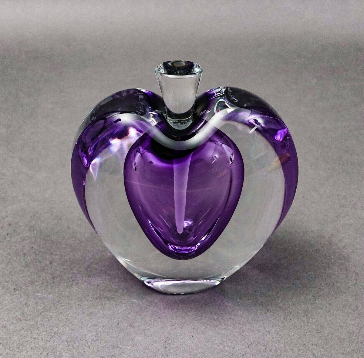 ゼリークスタジオ ジョセフモレル 1990サイン入り ブルー ハート型 香水瓶 Zellique Studios Joseph Morel 1988 Signed Purple Heart