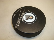 Travis Sanheim Signed Philadelphia Flyers Hockey Puck Autographed 1A