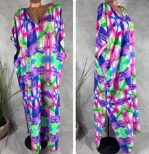 Maxi KLEID lange Strand Sommer Tunika Poncho Italy bodenlang M3 38 40 42 44 46