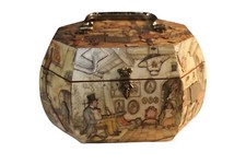 Vintage 1960s Anton Pieck Decoupage Wood Multi Scene Purse Outstanding Condition