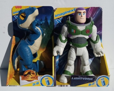 Imaginext XL Mixed Bundle of 2 Toys ( 10''  Buzz Lightyear + Raptor Dinosaur)