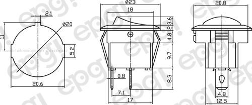 1 PIEZA - SPDT C/OFF (ENCENDIDO/APAGADO/ENCENDIDO) INTERRUPTOR BASCULANTE 10 AMPERIOS - 120VAC # RS103-1PK - Imagen 2 de 3