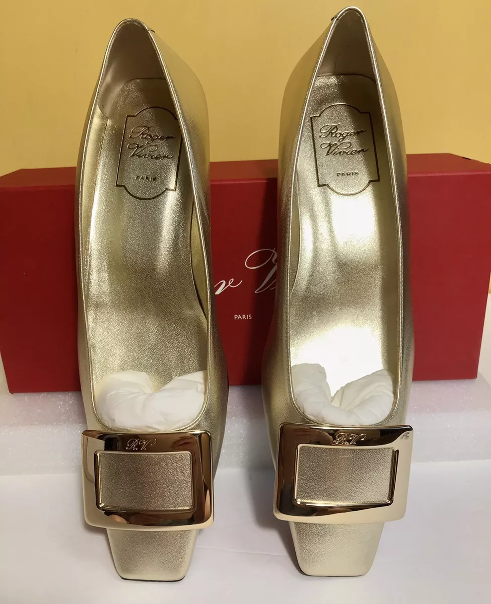 Roger vivier gold clearance shoes