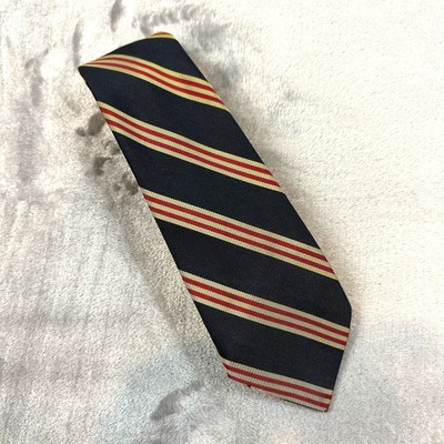 Vintage Diagonal Stripe Anderson Little Tie Black Gold Red Preppy Collegiate 