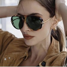 Luxury Women Pilot Style Sunglasses Pattern Frame Design Fashion Couture Celebr