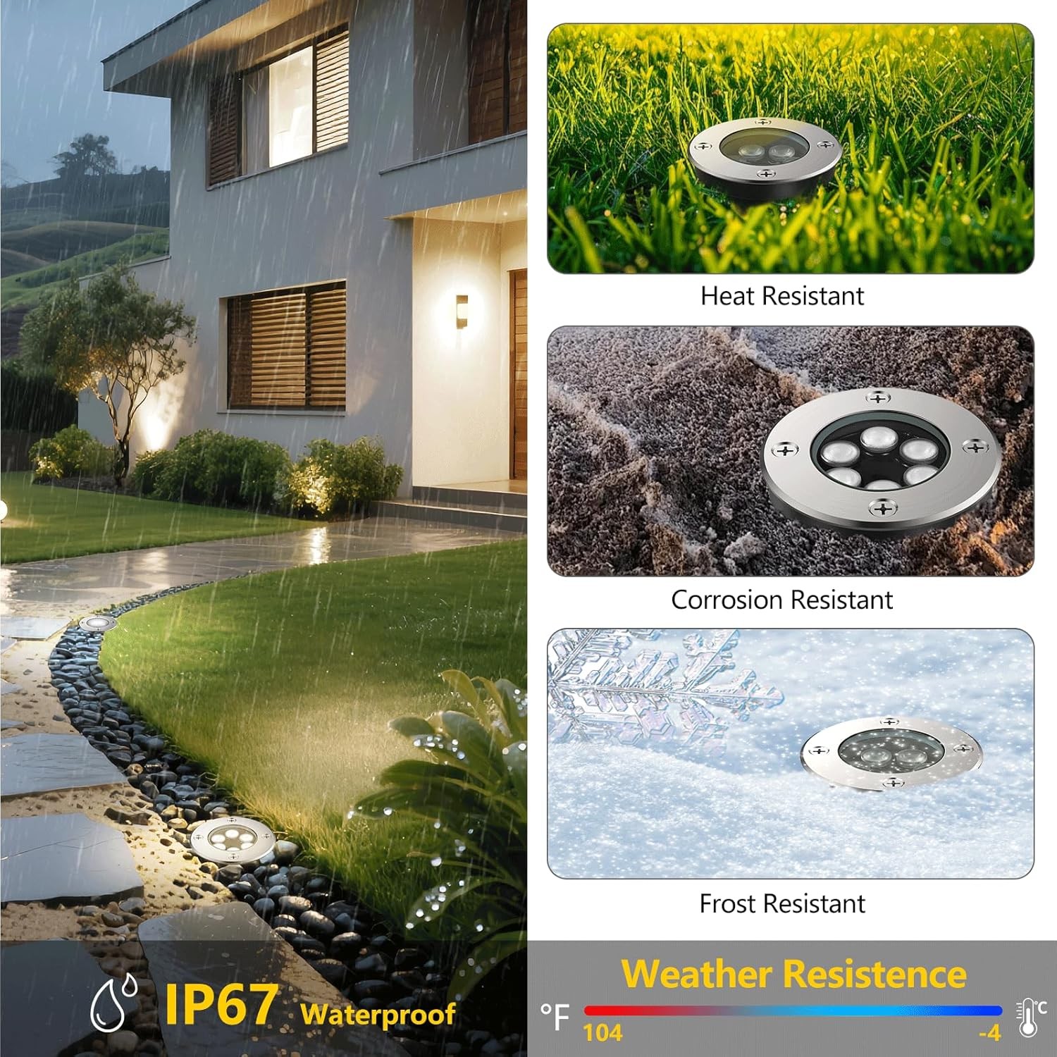 8 PCS 5W LED Landscape Lights In-ground Well Light 12V Garden Outdoor Lamp 6000K