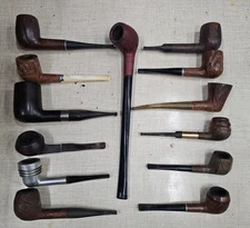 Lot Of 13 Estate Tobacco Smoking Pipes For Restoration/Repair/Parts 