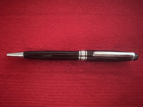 Balenciaga Stylo-Plume Sphère Laque Noire Profils Chrome Écrit Avec Boîte - Photo 2 sur 12