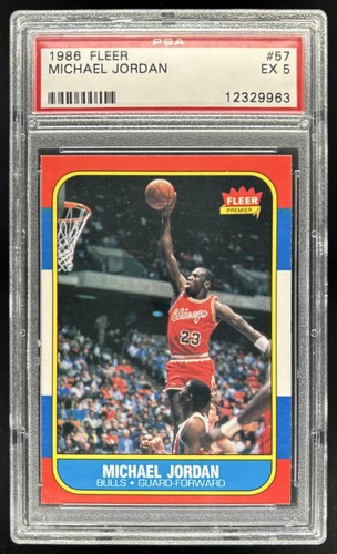 1986-87 Fleer Michael Jordan Rookie RC #57 Bulls PSA 5