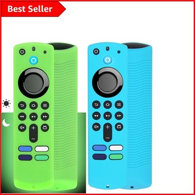 Anti-Rutsch Silikon Schutzhülle für Alexa Fernbedienung - Glow Green & Turquoise