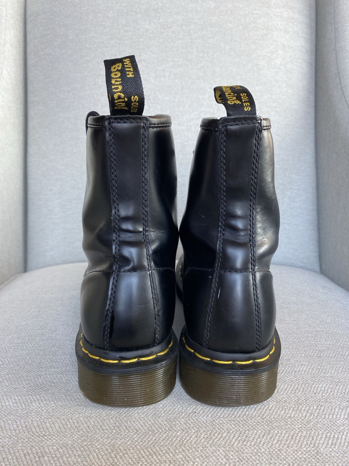 Dr Martens Black Leather Boots Women’s Size 7 AirWair Combat Doc Martens thumbnail 2