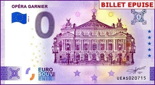 OPERA GARNIER / €0 BANKNOTE / ZERO EURO BANKNOTE / UEAS 2023-2
