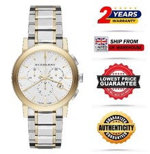 NEW GENUINE UNISEX MEN'S BURBERRY BU9751 THE CITY  TWO TONE WATCH - 2 Y.WARRANTY