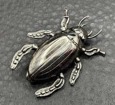 Vintage Dytiscidae Beetle Victorian Inspired Silver Tone Brooch Pin Vintage Dytiscidae Beetle Victorian Inspired Silver Tone Brooch Pin