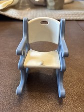 Vintage Little Tikes Dollhouse Rocking Chair Gray & Beige For Dollhouse Play Set