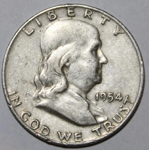 1954-D Franklin Half Dollar - 90% Silver - Very Fine - #1319EB Details
