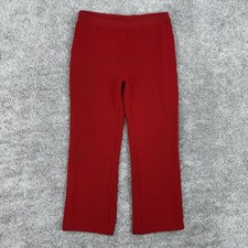 St John Santana Knit Pants Womens 8 Red Pull On Made In USA Marie Gray Old Money