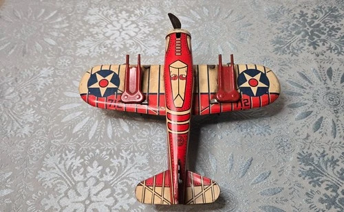 Marx Tin Windup US Army Fighter Plane Nice K-27