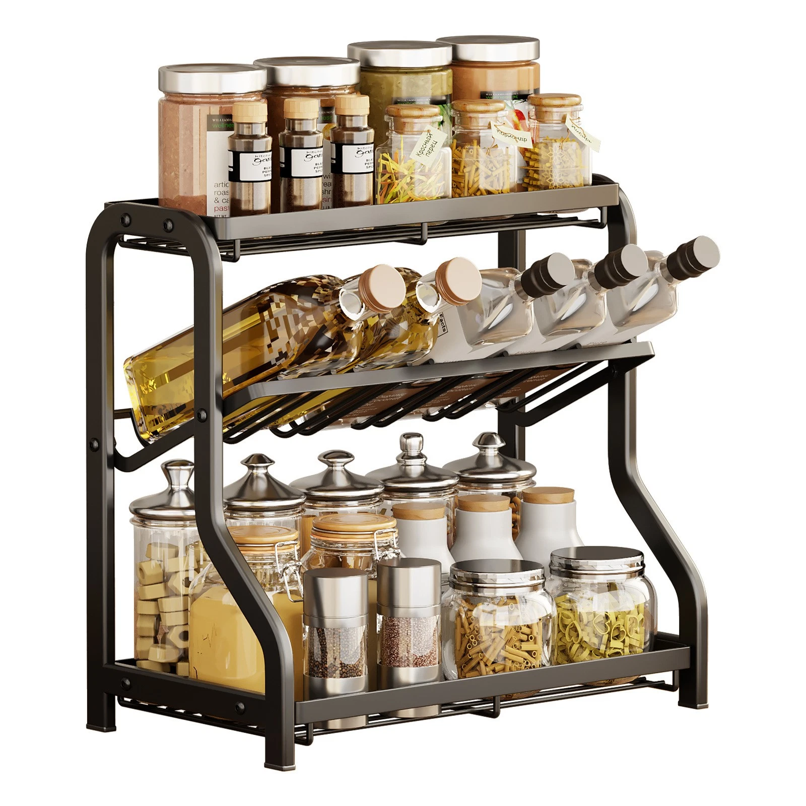 3-Tier Kitchen Spice Organizer Shelf Storage Bar Storage Cabinet Organizer
Opens in a new window or 