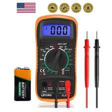Digital Multimeter Voltmeter Battery Voltage Multi Tester Continuity Ohm Volt...