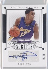 2014-15 Panini National Treasures Scripts 48/49 Rick Fox #SC-RF Auto 0c3