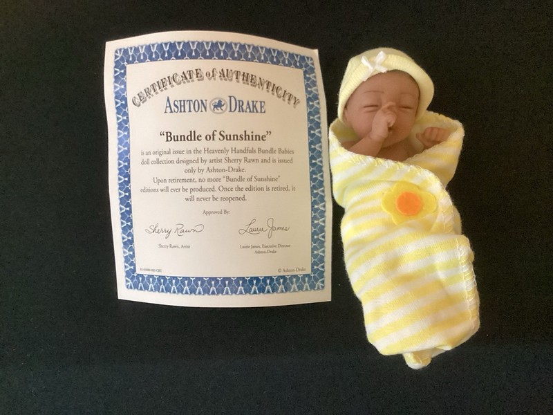 Ashton Drake Galleries "Bundle Of Sunshine" Mini Lifelike Baby by Sherry Rawn
