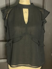 Express women's black top, size M, cap lace sleeve and scoop neck *NWT*