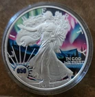 2024 Northern Lights American Silver Eagle, Number 50/300, 1oz .999 Silver Coin