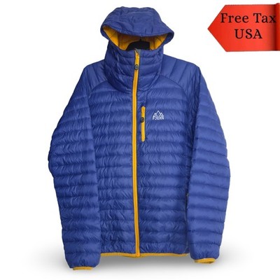 Fjern Aktiv Down Jacket Hooded Blue Mens L Large