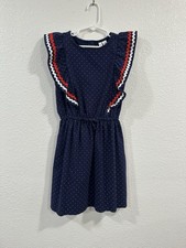 Janie and Jack The Americana Edit Ric Rac Ruffle Dot Dress Girls Size 7