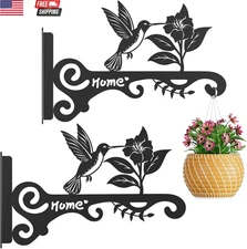 Metal Plant Hooks (2-Pack) - Decorative Wall Hangers with Bird Design for Indoor