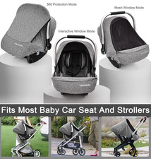 Baby Car Seat Cover Extra Large Mesh Window Breathable Fabric Infant Windproof