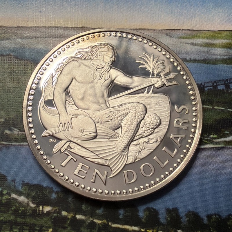 1973 Barbados $10 Silver Proof 🇧🇧