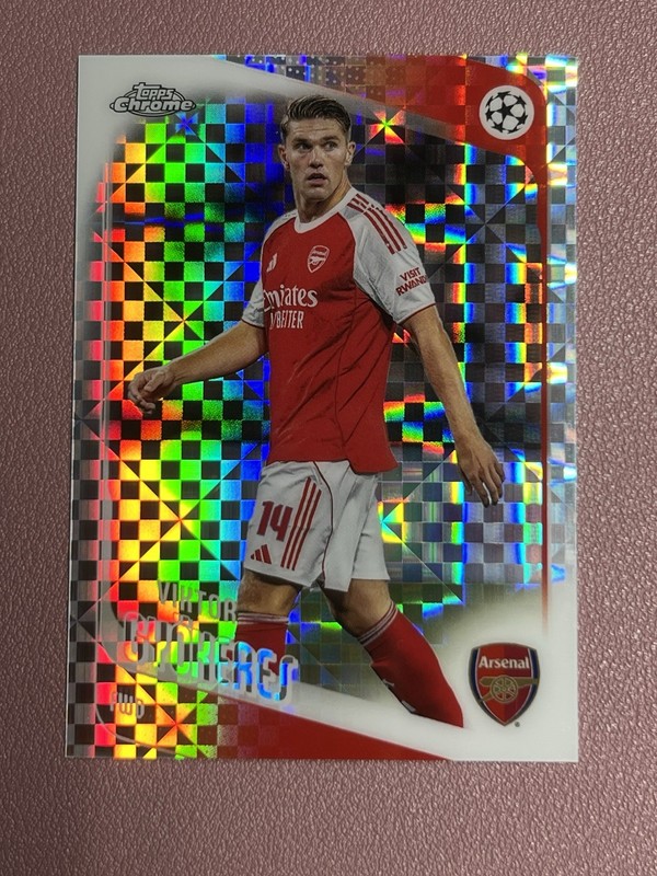 2025-26 Topps Chrome Viktor Gyokeres X-Fractor #42 Arsenal Sweden