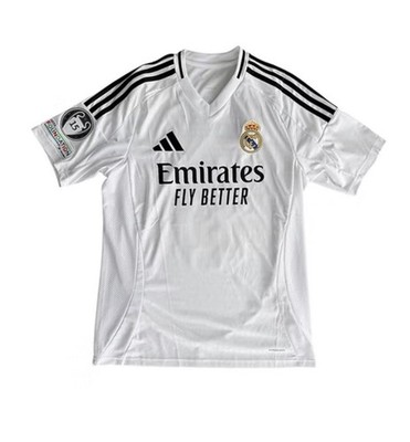 adidas 2024/25 Real Madrid Mbappé Home Jersey White UEFA Champions League