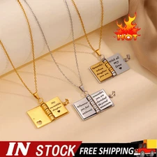 Openable My Little Star Book Necklace Pendant Pages Of Engraved Gifts of Love US