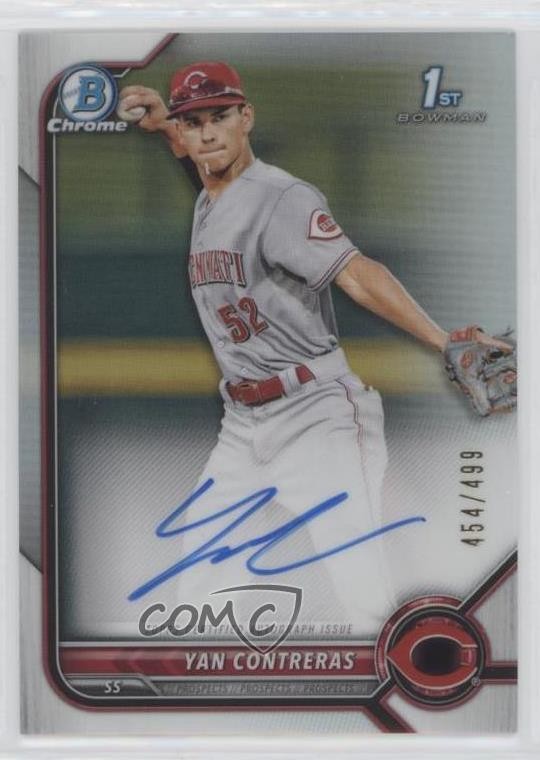 2022 Bowman Chrome Prospect Refractor 454/499 Yan Contreras #CPA-YC Auto k7p
